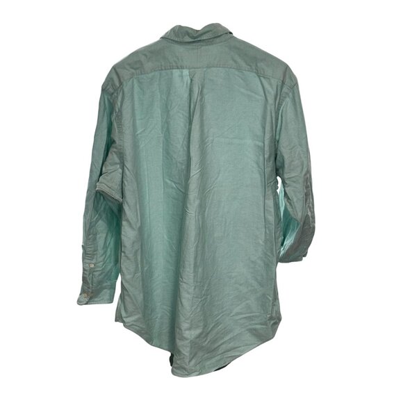 Ralph Lauren Mens Classic Fit Long Sleeve Shirt Size 17 1/2 32-33 Green Top - Picture 2 of 7
